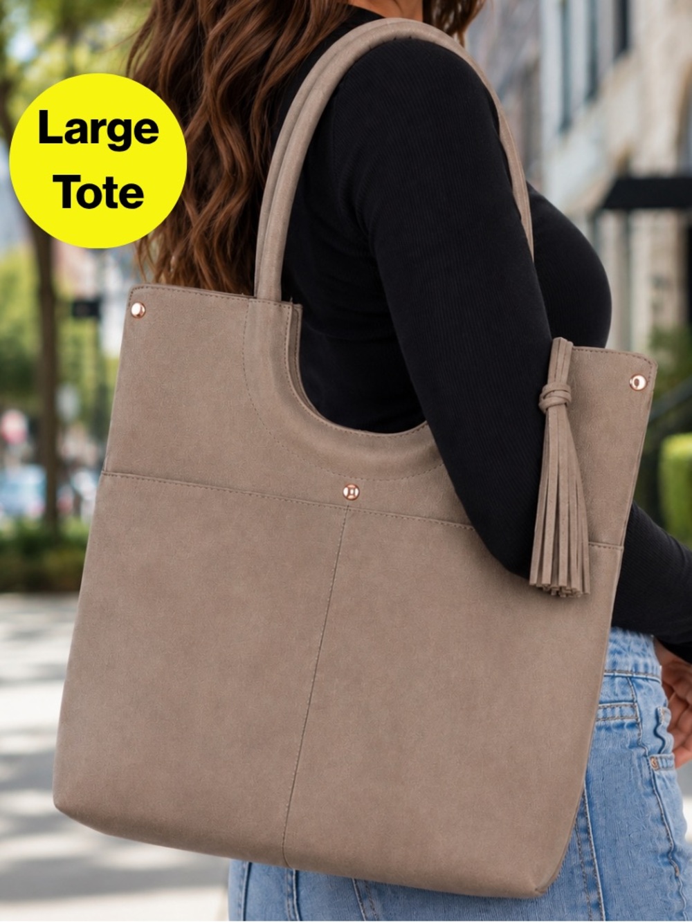 NEW w tags 2/for $20 🪩 ULTA Beauty Women's Tote Shoulder Bag, Side Tassels
